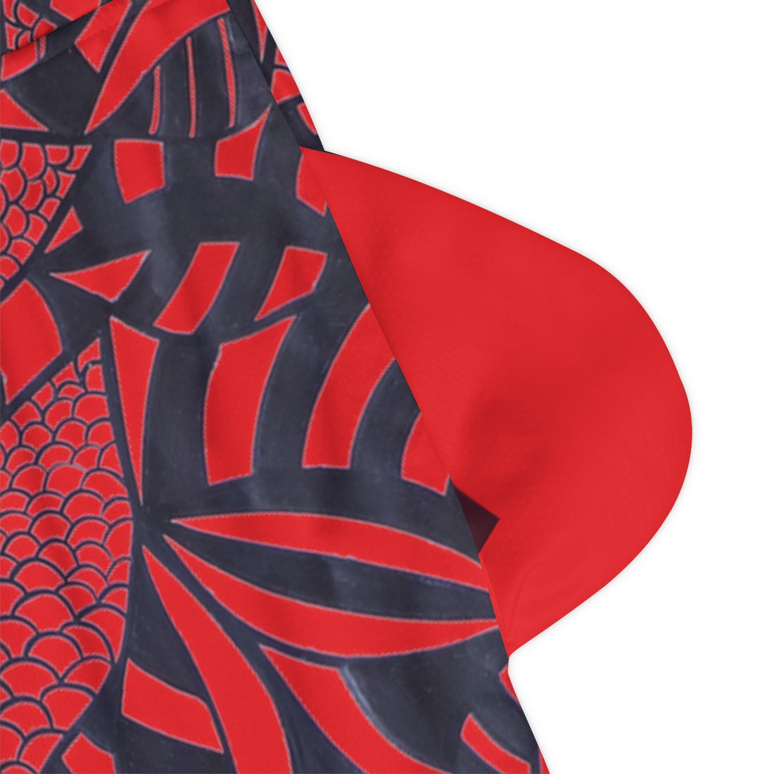 Red Tropical Minimalist Basketball Rib Shorts (AOP)