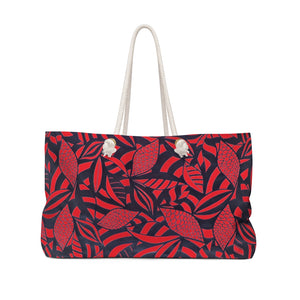 Tropical Minimalist Scarlet Weekender Tote Bag