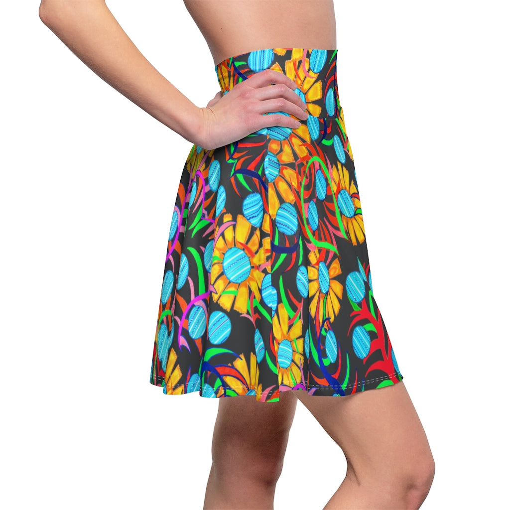 Sunflower Charcoal Skater Skirt