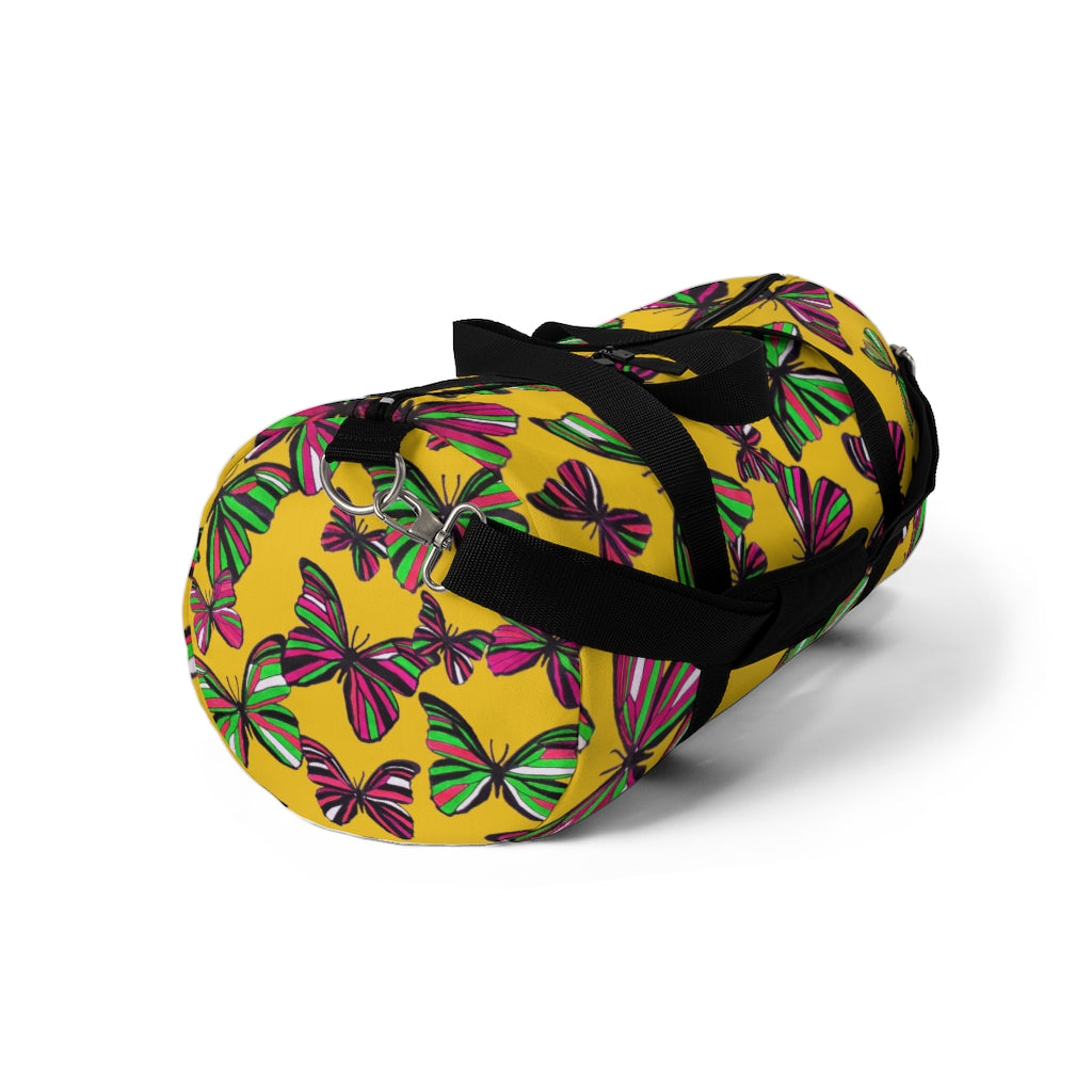 Butterflies Yellow Duffel Bag