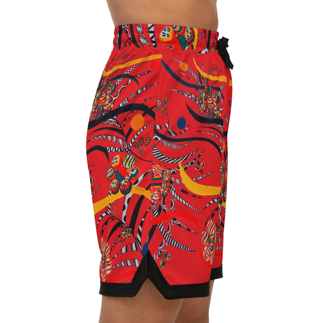 Red Wilderness Basketball Rib Shorts (AOP)