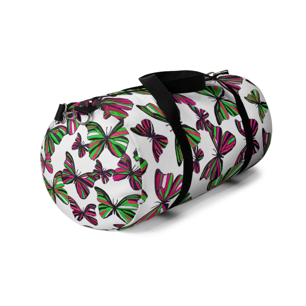 Butterflies White Duffel Bag