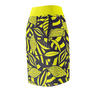 Tropical Minimalist Canary Pencil Skirt