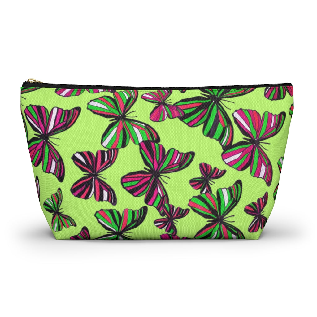 Butterflies Lime Accessory Pouch