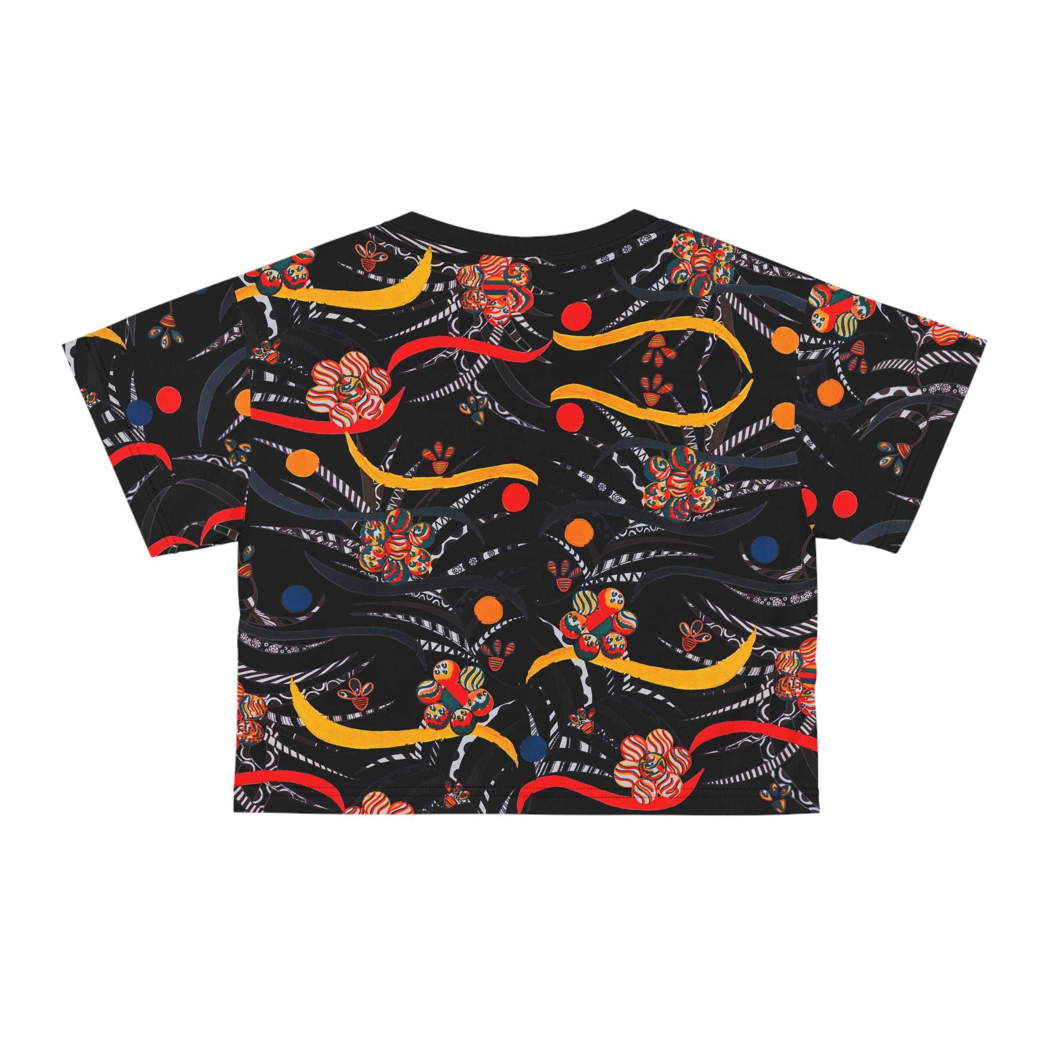 Black Wilderness AOP Printed Crop Tee