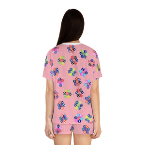 Blush Candy Floral Short Pajama Set (AOP)