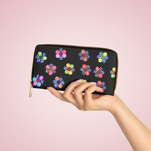 Black Candy Floral Zipper Wallet