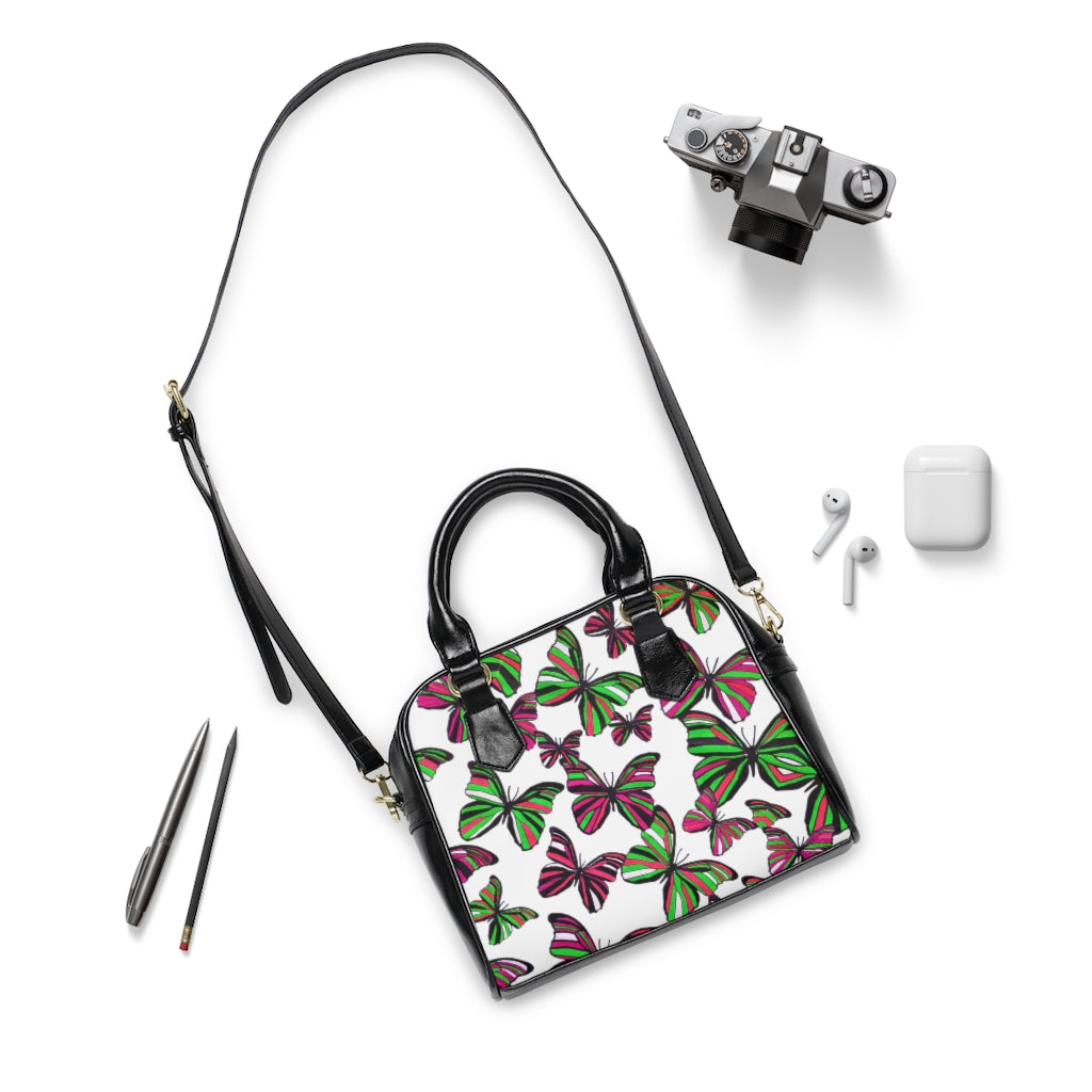 White Butterflies AOP Handbag