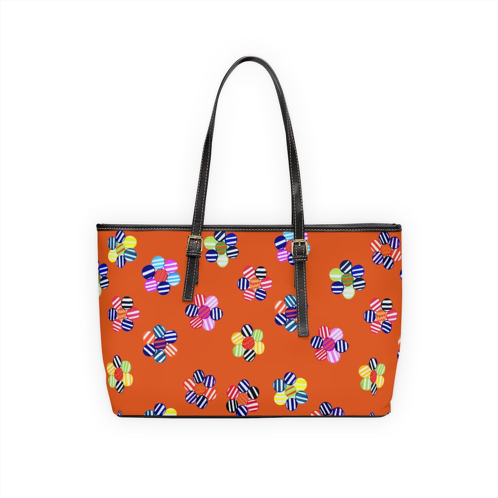 Rust Candy Florals PU Leather Shoulder Bag