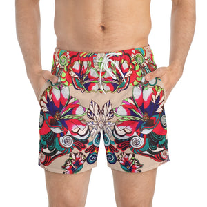 Nude Graphic Floral Pop Men's Swimming Trunks