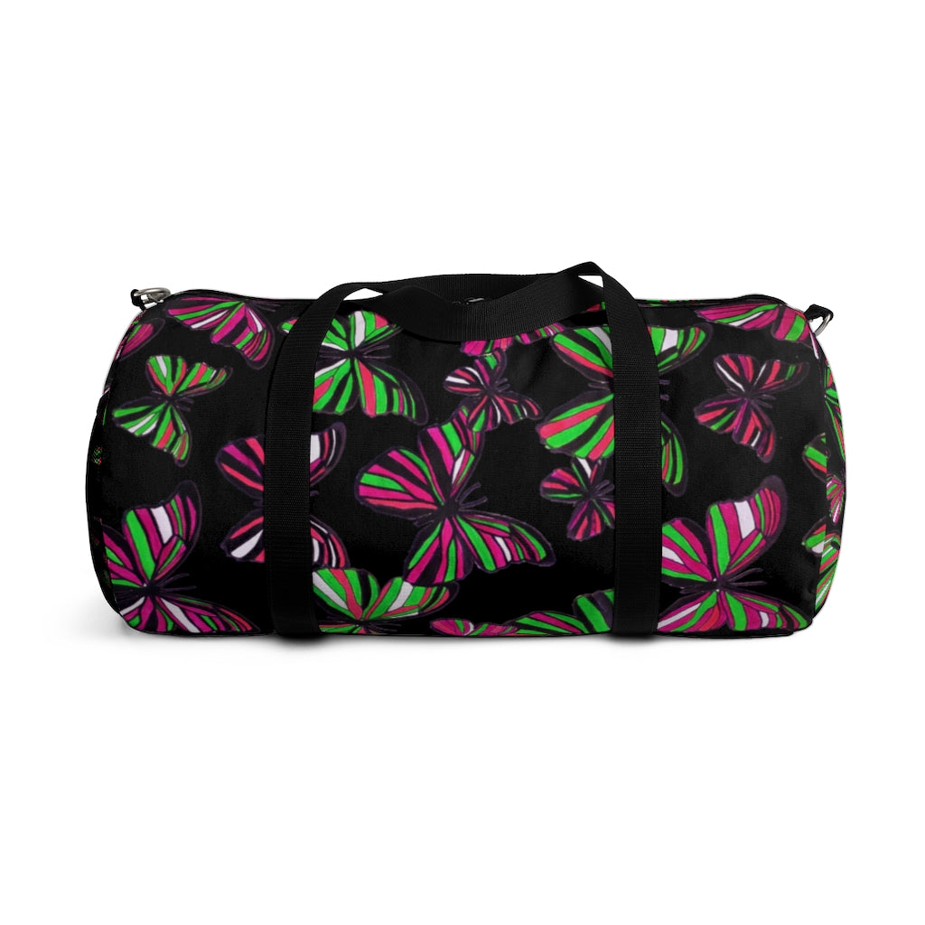 Butterflies Black Duffel Bag