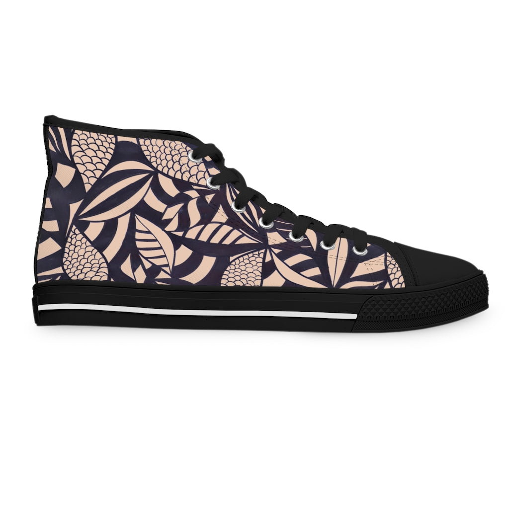 Nude Tropical Minimalist Women's High Top Sneakers