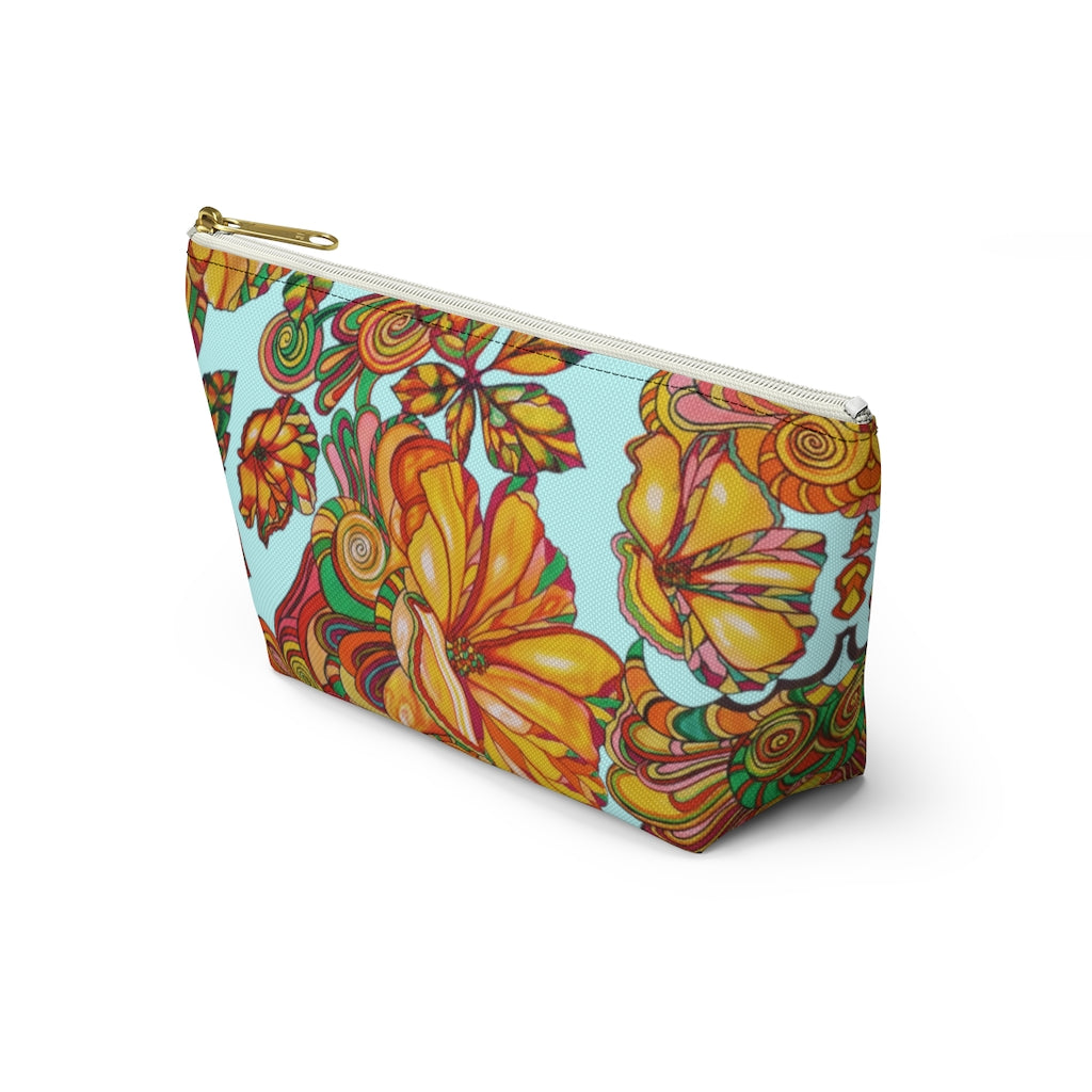 Icy Artsy Floral Accessory Pouch