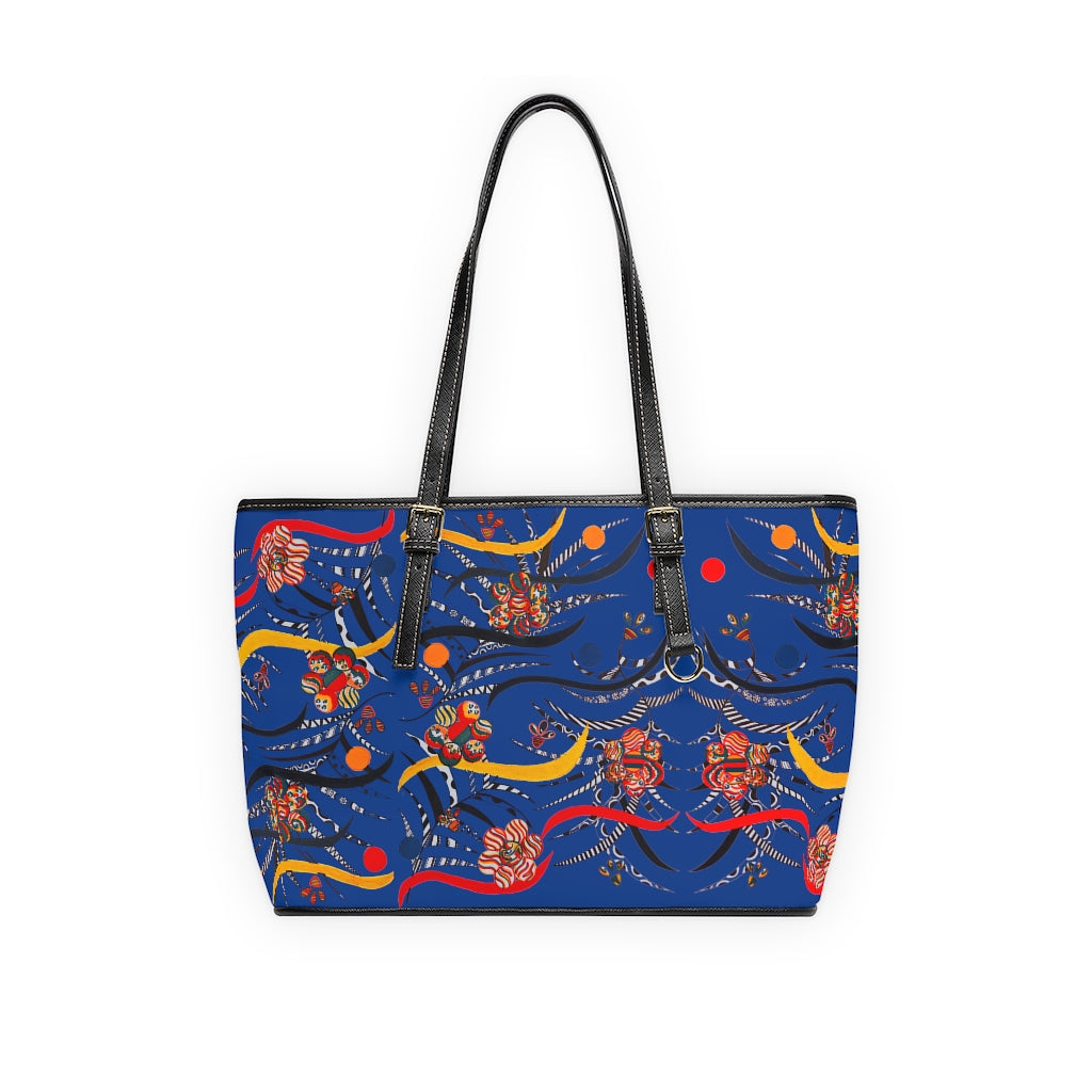 blue  animal & jungle print tote bag