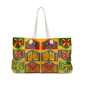 Yellow Deco Print Weekender Tote Bag