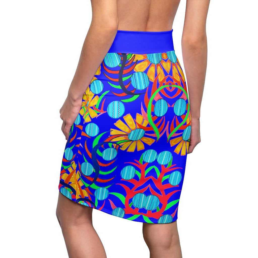 Sunflower Electric Blue Pencil Skirt