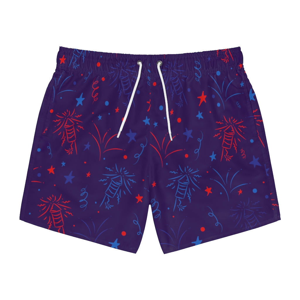 Men's Firecracker Violet Swimming Trunks