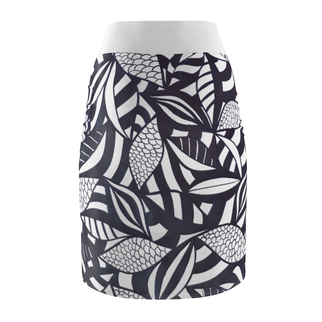 Tropical Minimalist Pencil Skirt