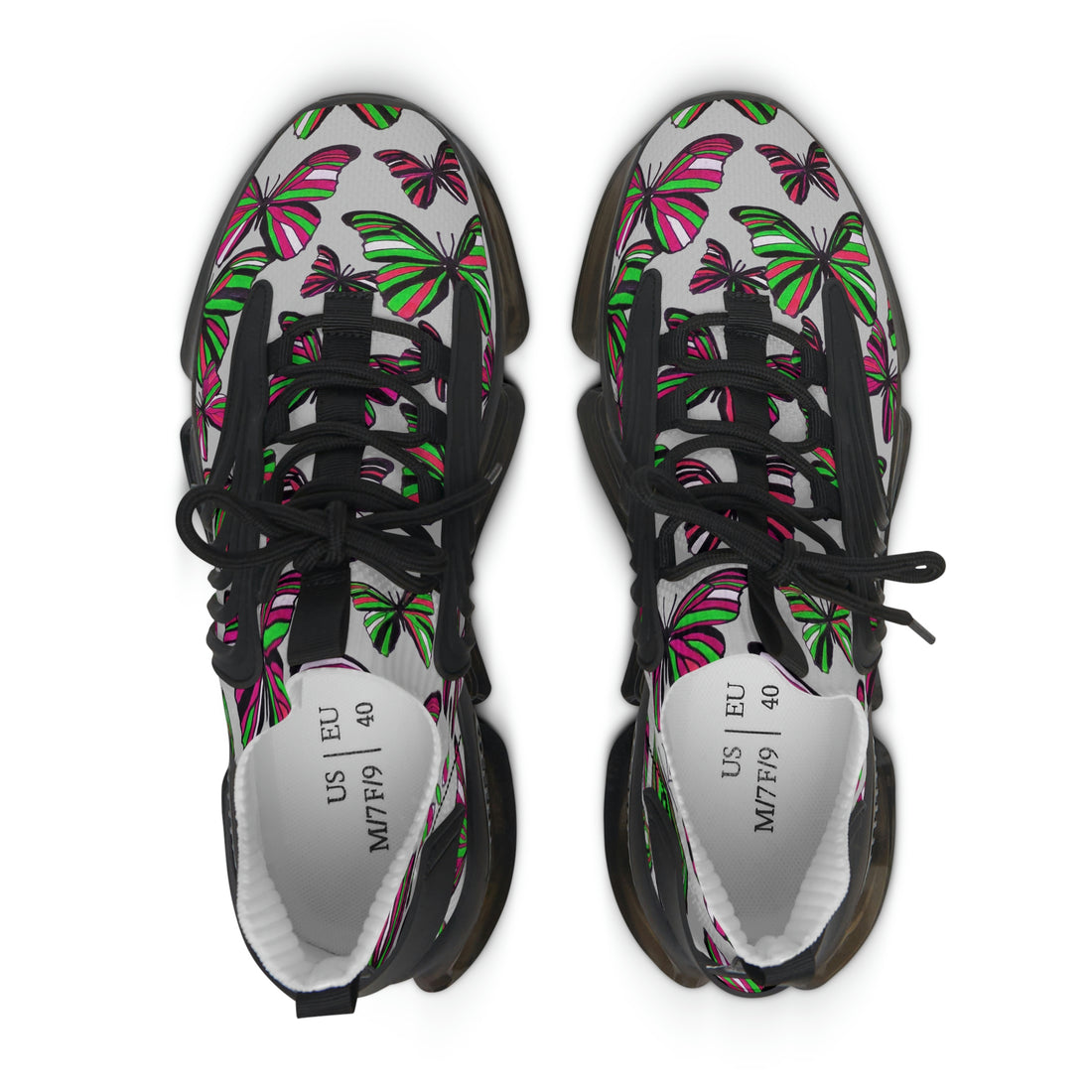 Slate Butterfly Printed OTT Women's Mesh Knit Sneakers