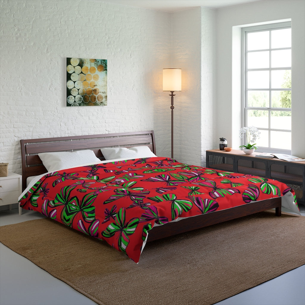 Butterflies Red Comforter