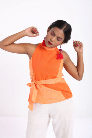 Handloom cotton halter top