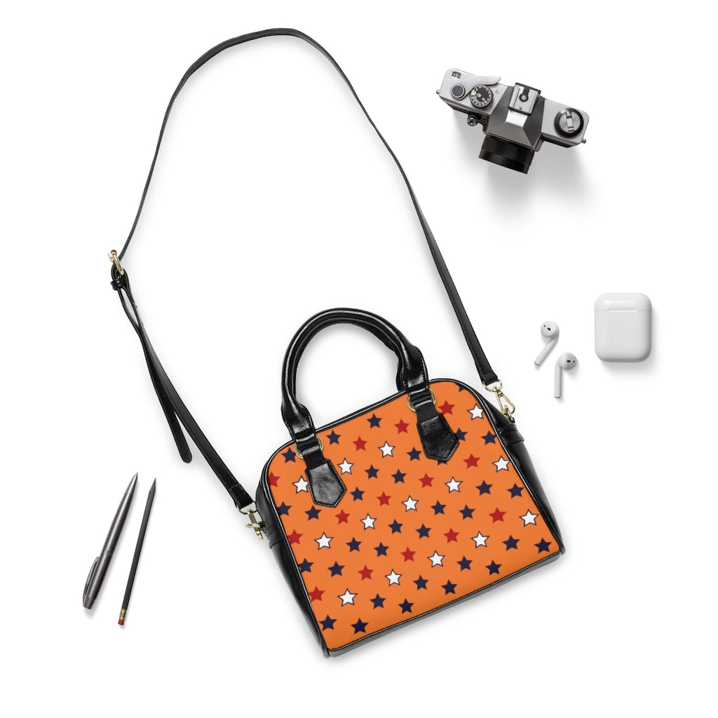 Peach Star Print AOP Handbag