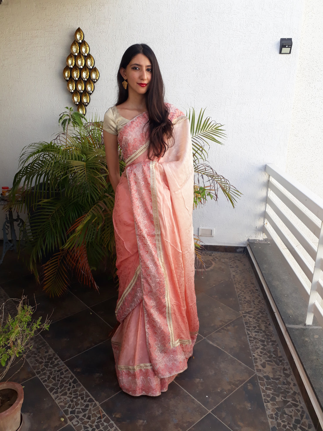 Pink Silk Jacquard saree