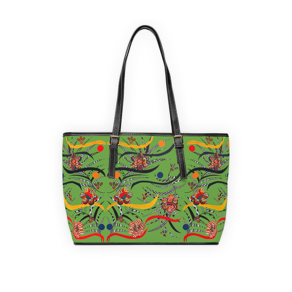 olive  animal & jungle print tote bag