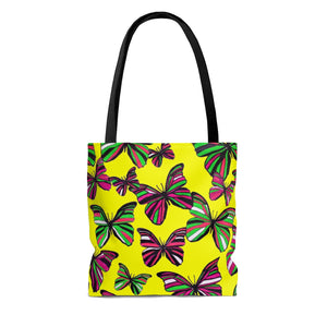 AOP Butterflies Canary Tote Bag