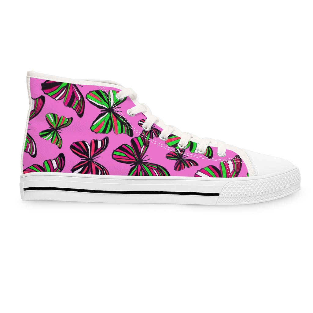 Rose Butterflies Women's High Top Sneakers