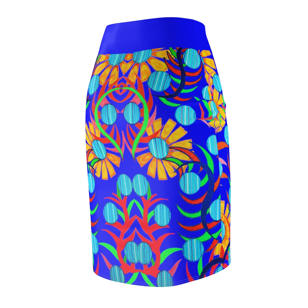 Sunflower Electric Blue Pencil Skirt