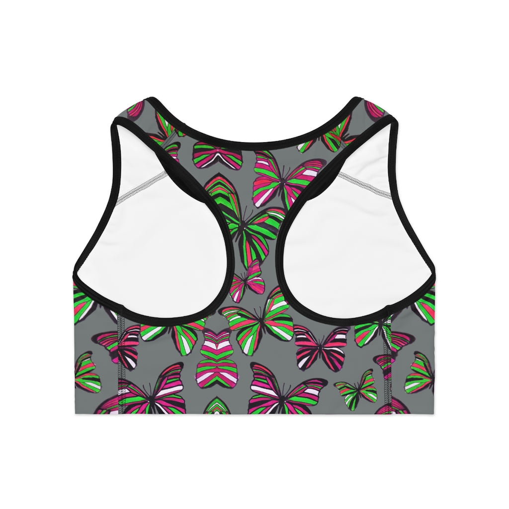 ash butterfly print sports bra