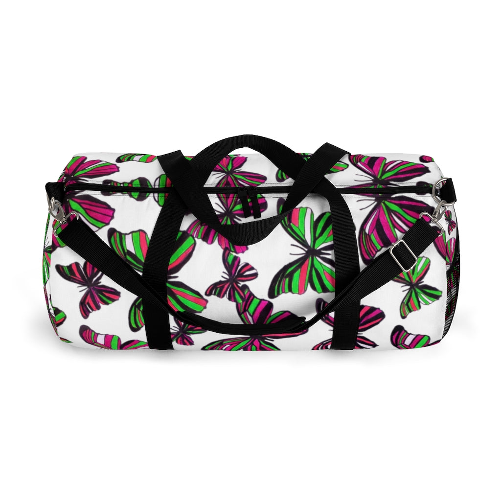 Butterflies White Duffel Bag