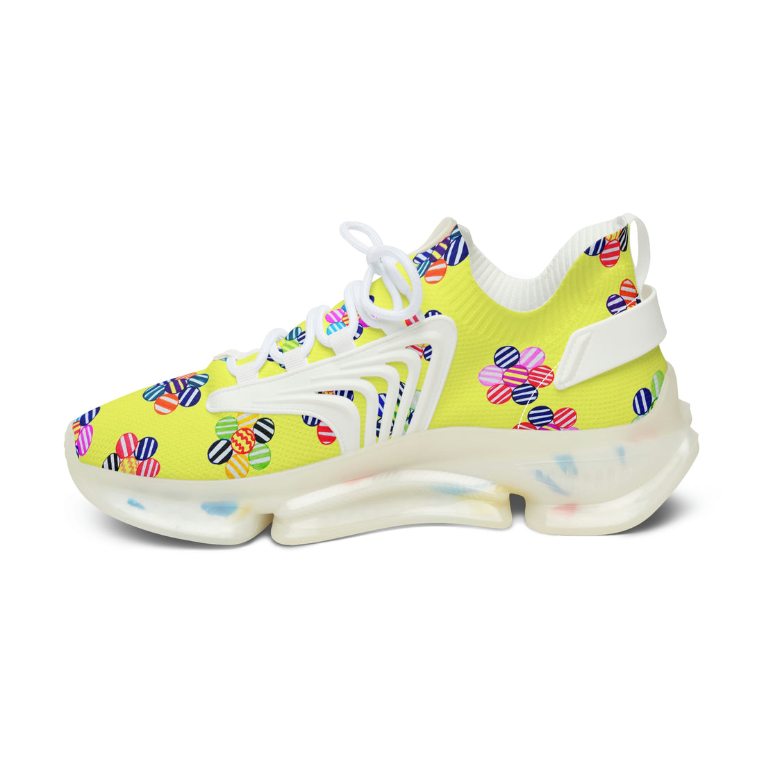 Canary Candy Floral Printed OTT Women's Mesh Knit Sneakers