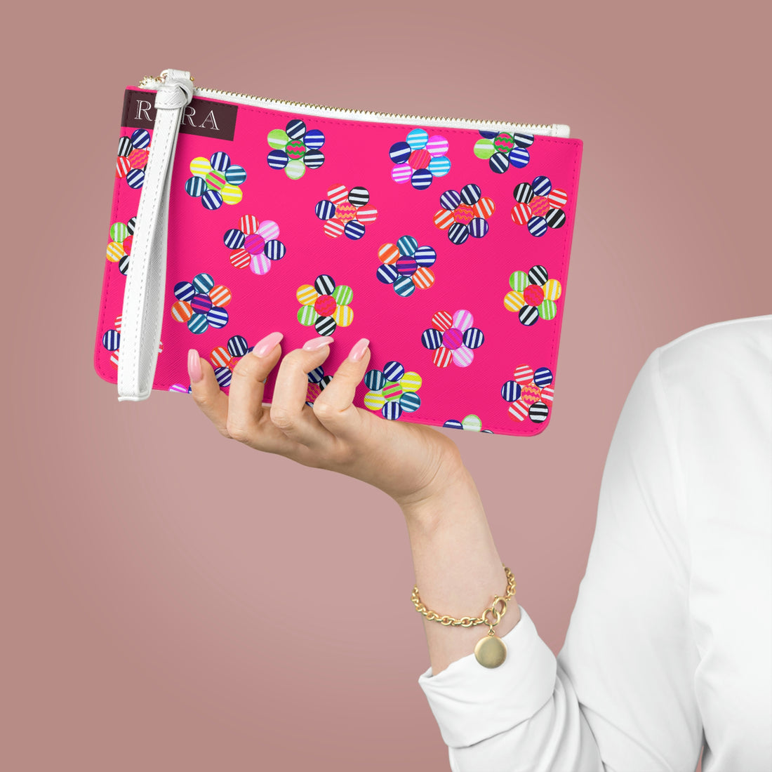 Hot Pink Candy Florals Clutch Bag