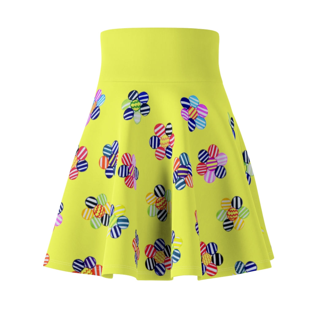 Canary Candy Florals Skater Skirt