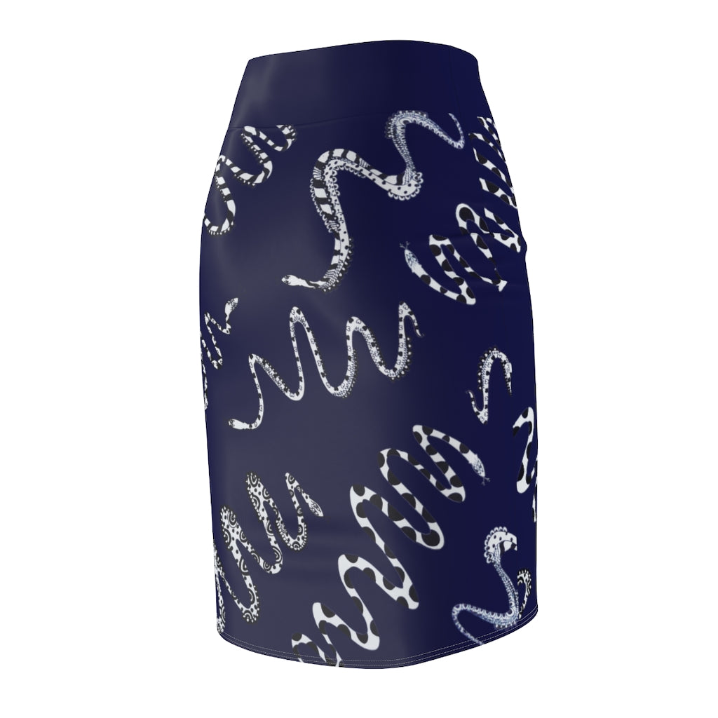 Ink Snake Den Print Pencil Skirt