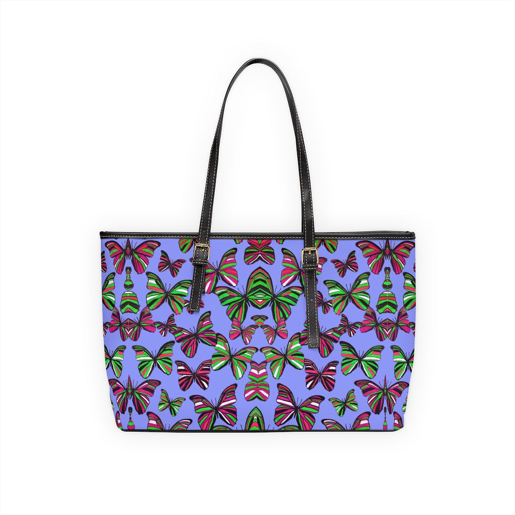 Very Peri Butterfly PU Leather Shoulder Bag