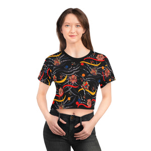 Black Wilderness AOP Printed Crop Tee