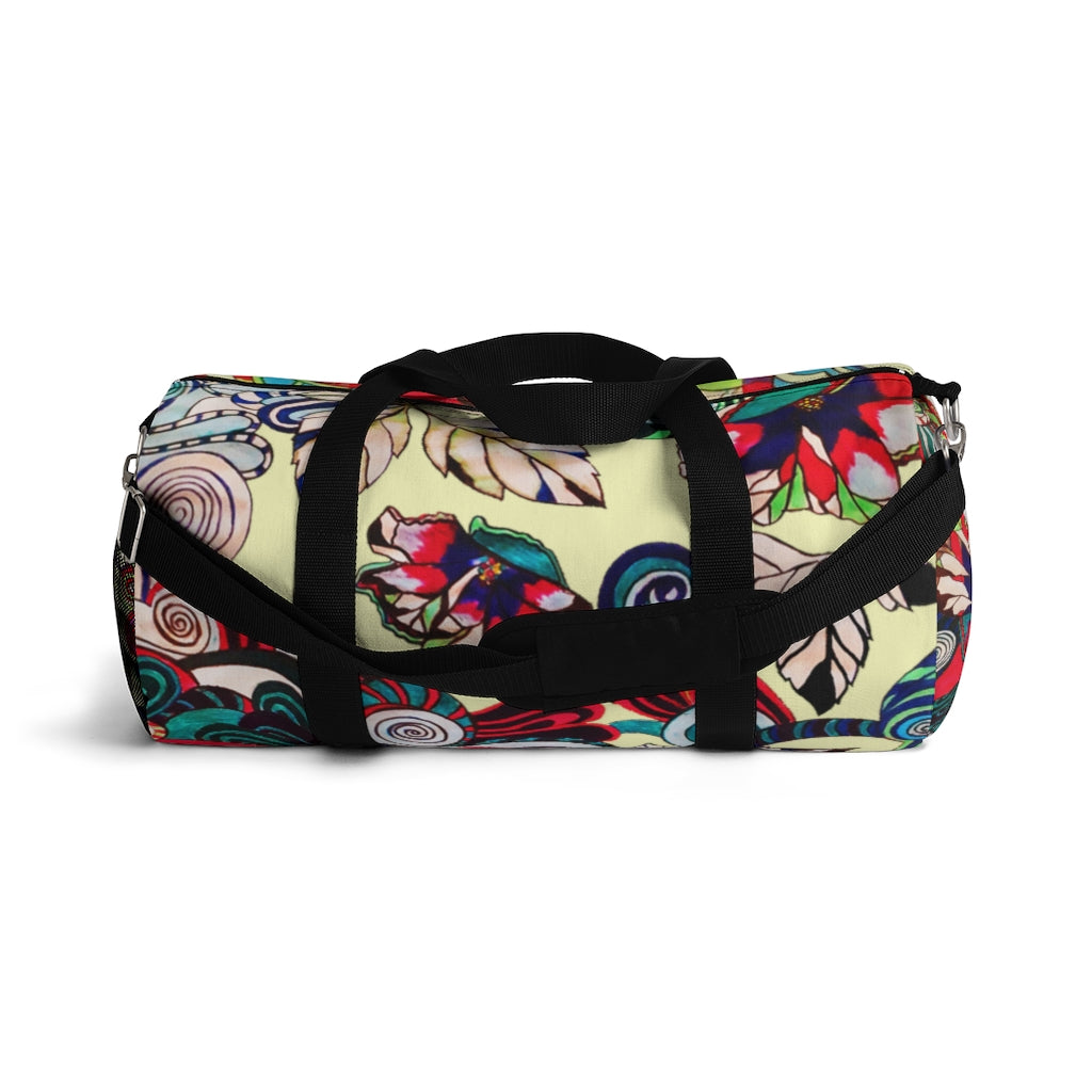 Artsy Floral Pop Cream Duffel Bag