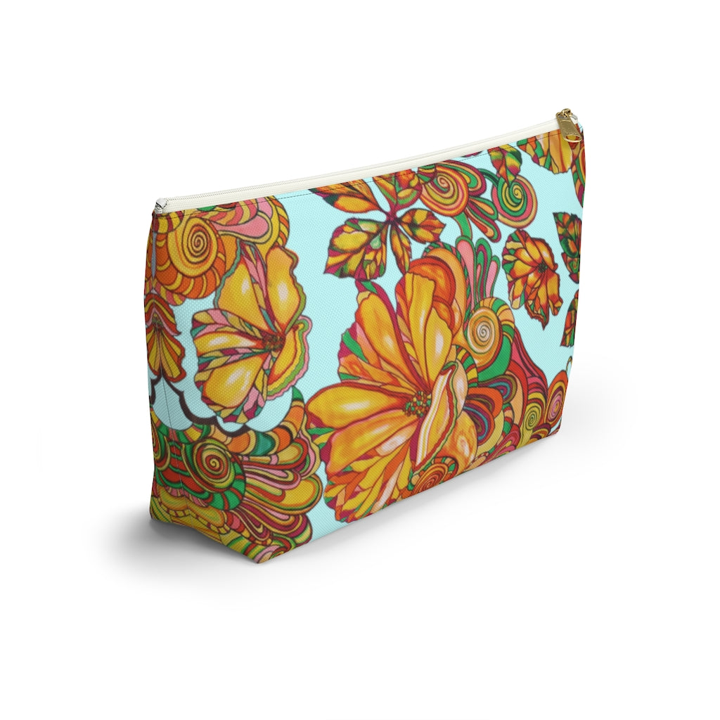 Icy Artsy Floral Accessory Pouch