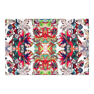 Artsy Floral Pop White Area Rug