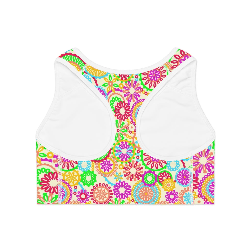 lemon bohemian print sports bra