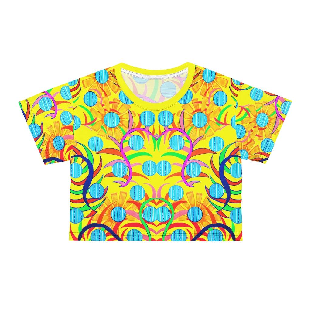 Canary Sunflower AOP Crop Tee