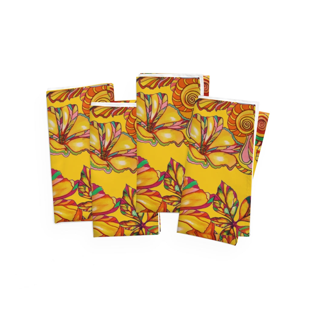 Yellow Artsy Floral Napkin