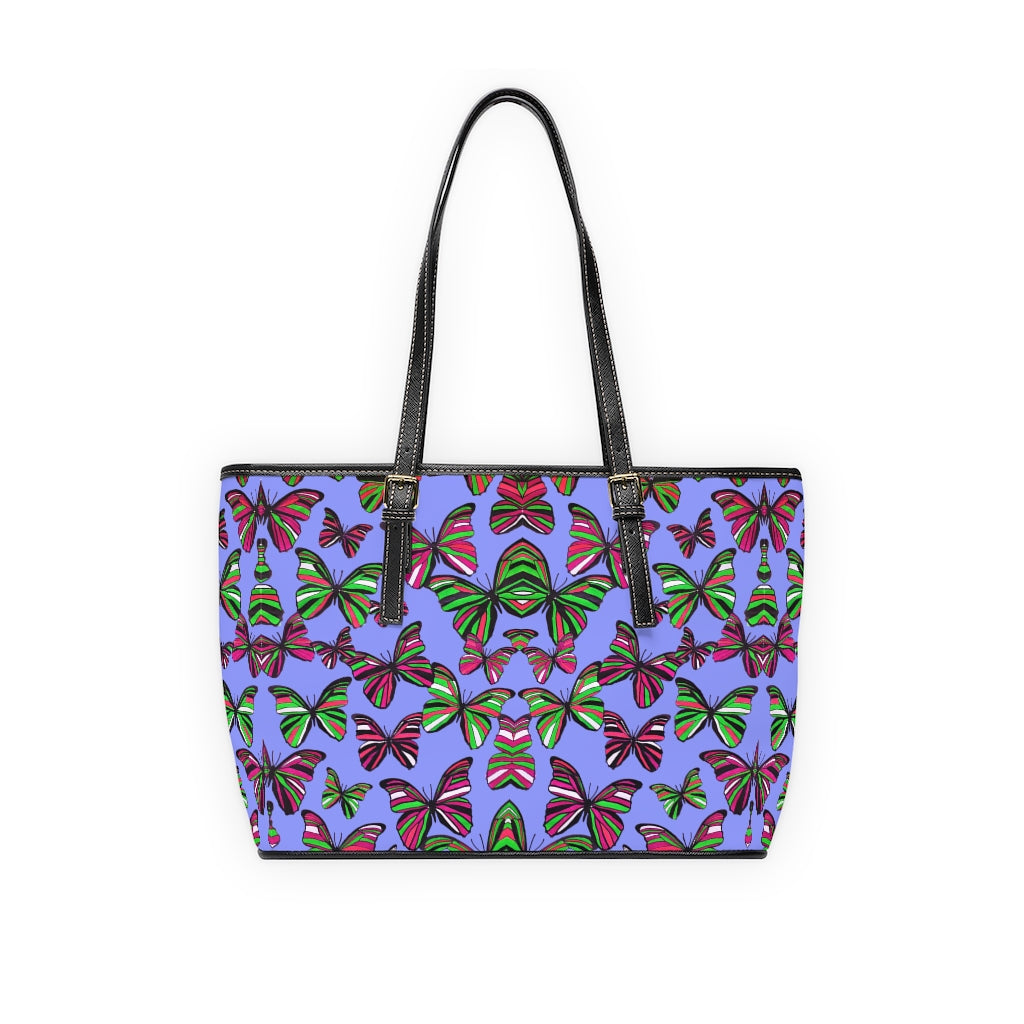 Very Peri Butterfly PU Leather Shoulder Bag