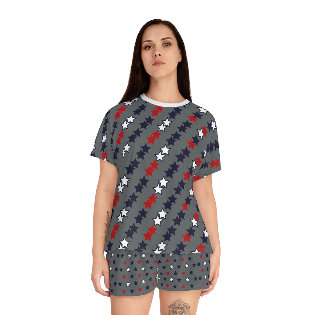 Ash Star Print Short Pajama Set (AOP)