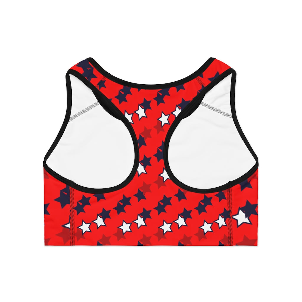 Red Star Print (AOP) Sports Bra