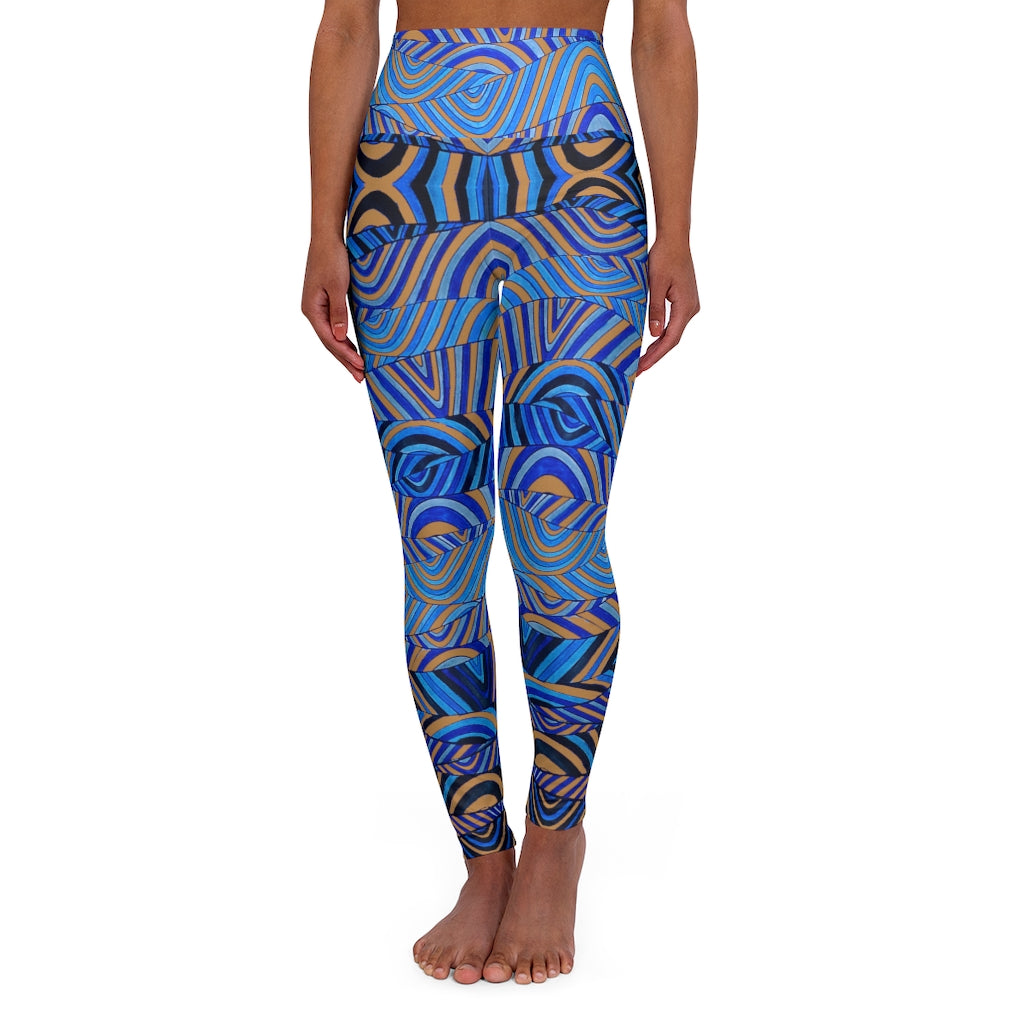 tussock & blue psychedelic print yoga athleisure leggings for women