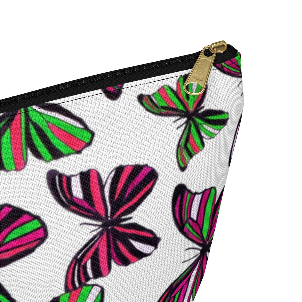 Butterflies White Accessory Pouch